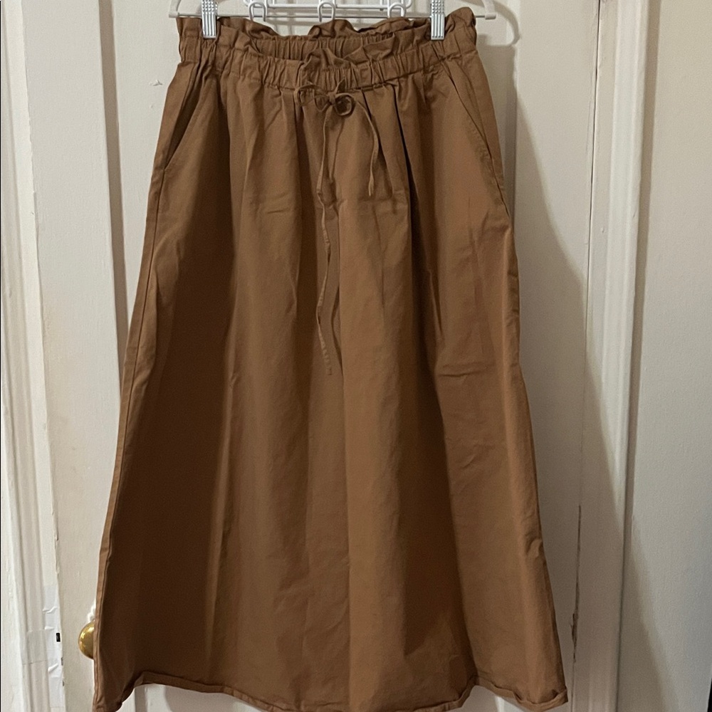LOFT A-Line Skirt in Rich Brown